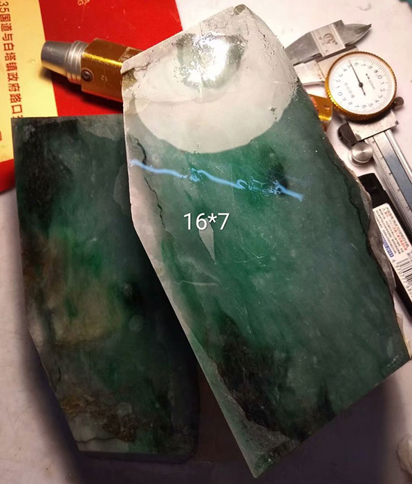 翡翠切割樣品效果